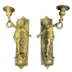 Antique Italian Cherub Wall Sconce